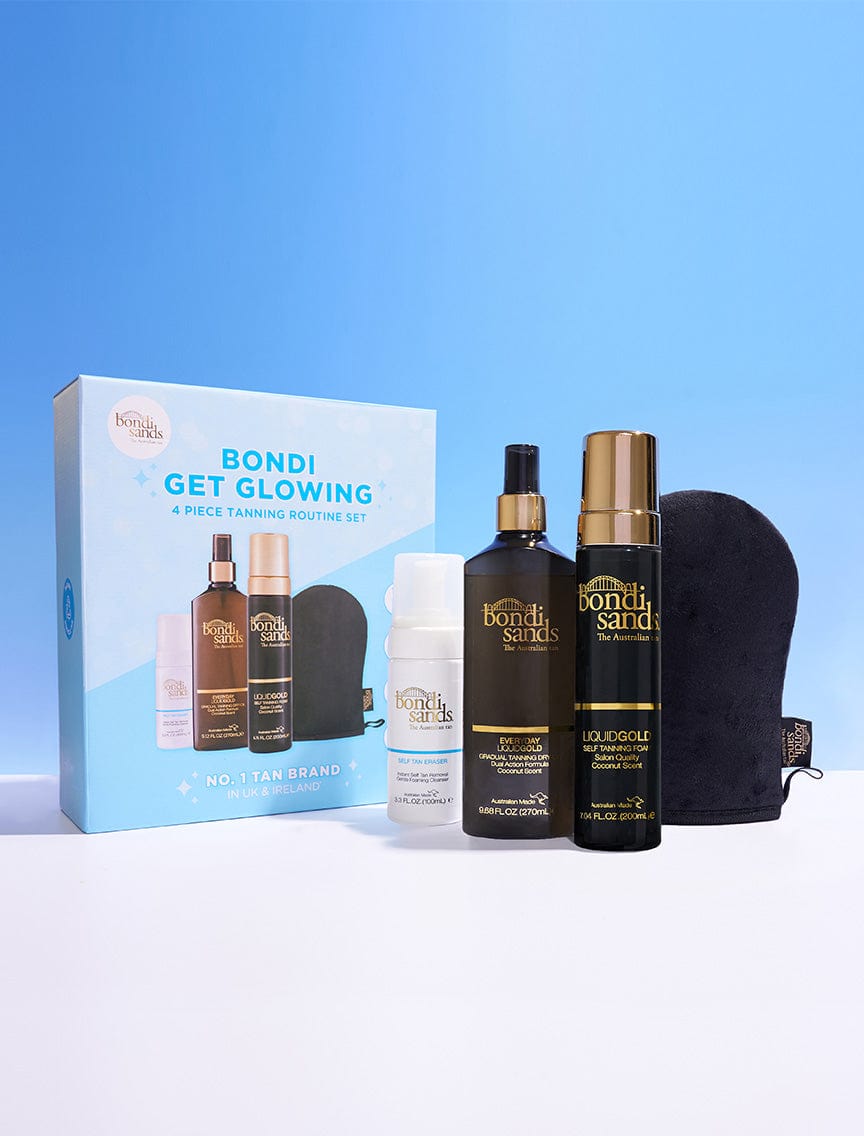 Bondi Get Glowing Tanning Routine 4-piece Gift Set - Packaging