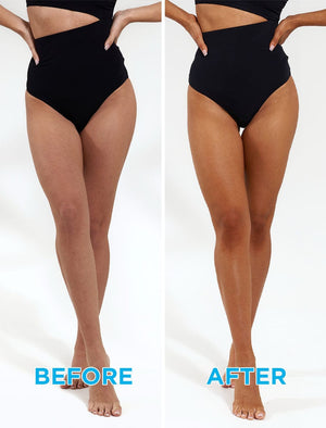 Bondi Sands Liquid Gold Self Tanning Oil  Before and After