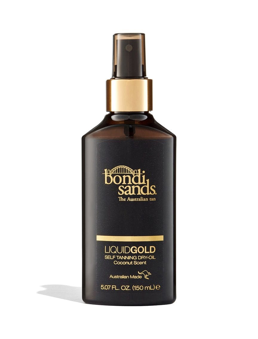 Liquid Gold Self-Tanning Dry Oil for Most Skin Tones in a Spray Bottle