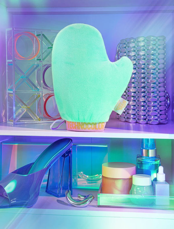 Bondi Sands Technocolor Deluxe Self Tanning Application Mitt Lifestyle Image on Beauty Shelf