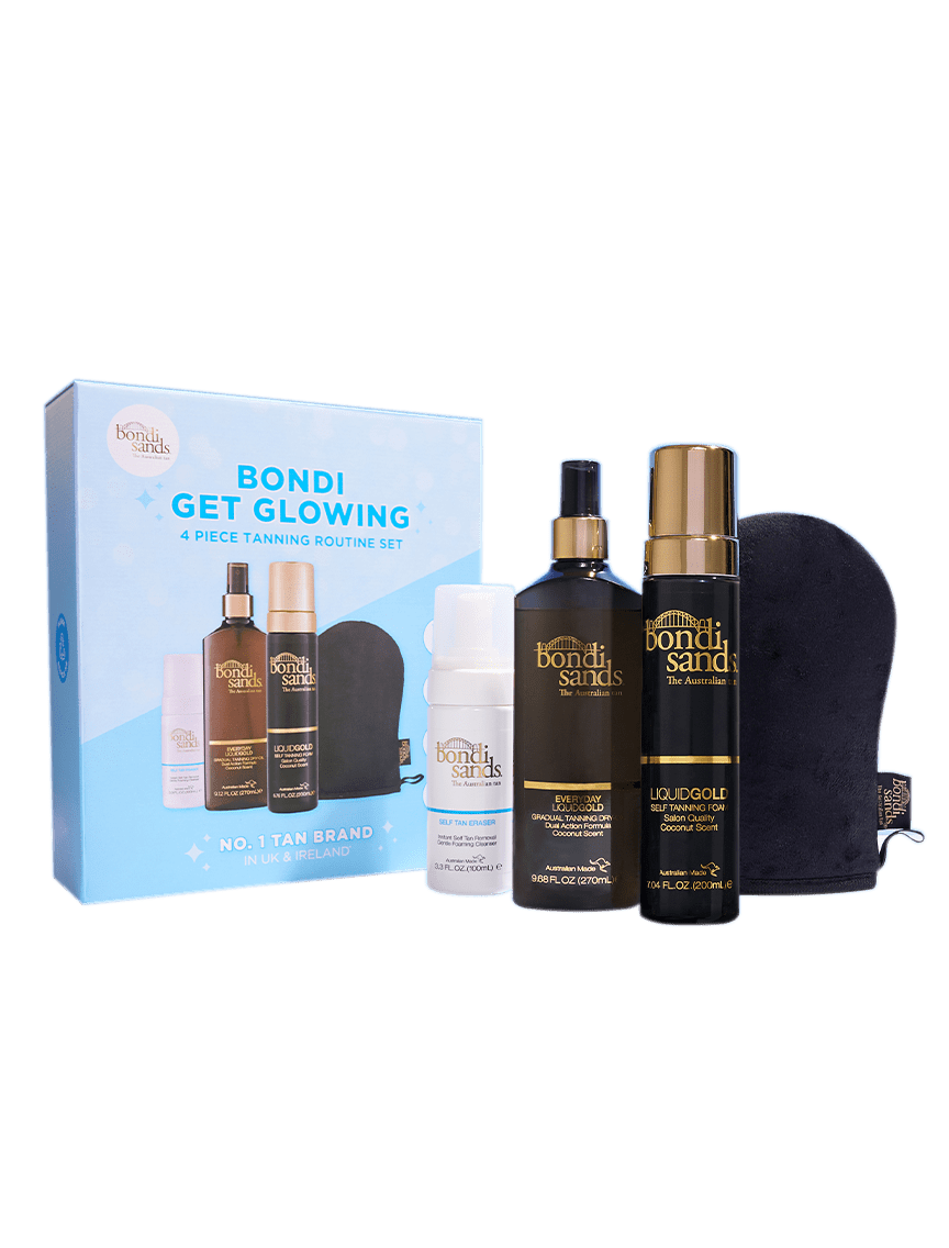 Bondi Get Glowing Tanning Routine 4-piece Gift Set - Packaging
