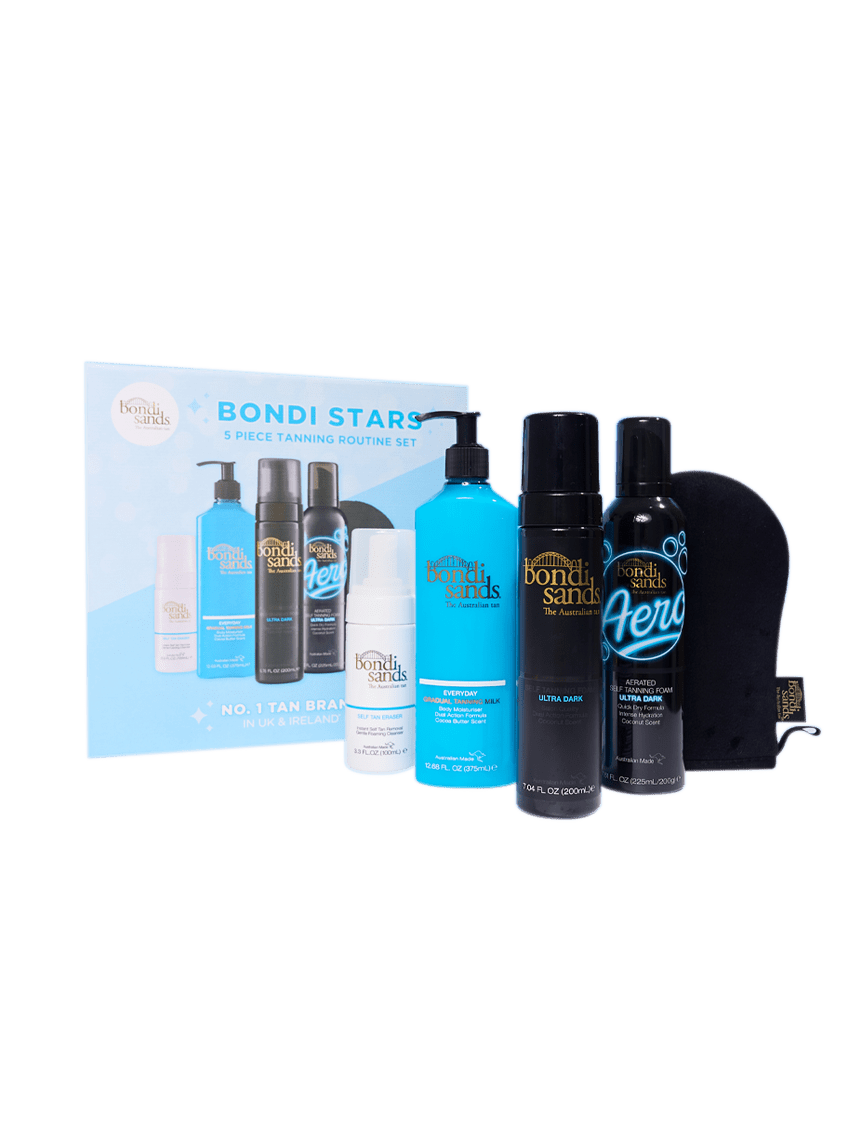 Bondi Stars Ultra Dark Tanning Routine 5-piece Gift Set - Packaging