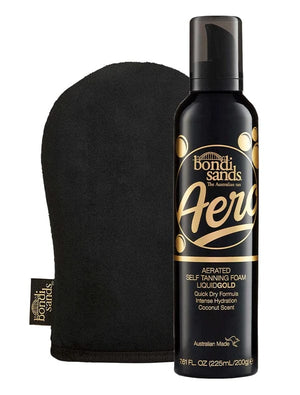Aero Self Tanning Foam Liquid Gold & Application Mitt Bundle